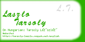 laszlo tarsoly business card